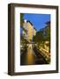 Boat Goes by on the Riverwalk in Downtown San Antonio, Texas, Usa-Chuck Haney-Framed Photographic Print