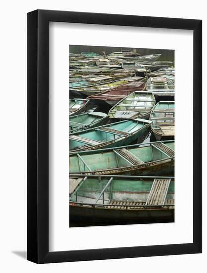 Boat harbor at Ninh Hai for Tam Coc boat trips, Ninh Binh, Vietnam-David Wall-Framed Photographic Print