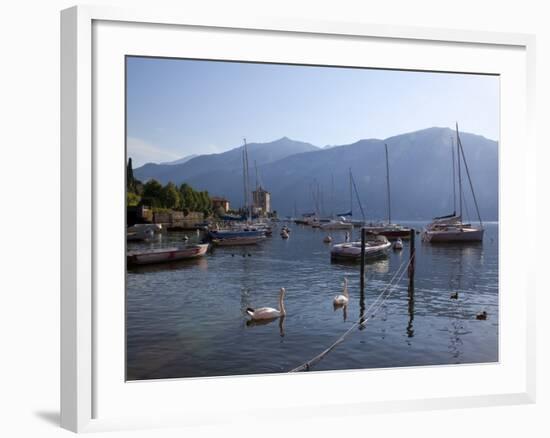 Boat Harbour and Lake, Bellagio, Lake Como, Lombardy, Italian Lakes, Italy, Europe-Frank Fell-Framed Photographic Print