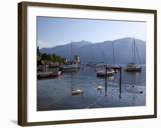 Boat Harbour and Lake, Bellagio, Lake Como, Lombardy, Italian Lakes, Italy, Europe-Frank Fell-Framed Photographic Print