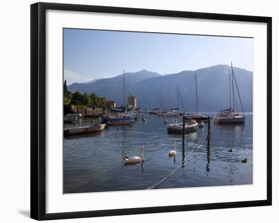 Boat Harbour and Lake, Bellagio, Lake Como, Lombardy, Italian Lakes, Italy, Europe-Frank Fell-Framed Photographic Print