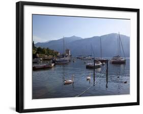 Boat Harbour and Lake, Bellagio, Lake Como, Lombardy, Italian Lakes, Italy, Europe-Frank Fell-Framed Photographic Print