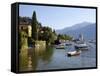 Boat Harbour and Lake Como, Bellagio, Lombardy, Italian Lakes, Italy, Europe-Frank Fell-Framed Stretched Canvas