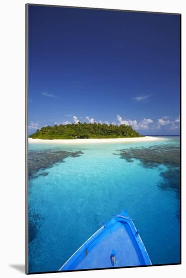 Boat Heading for Desert Island, Maldives, Indian Ocean, Asia-Sakis Papadopoulos-Mounted Photographic Print