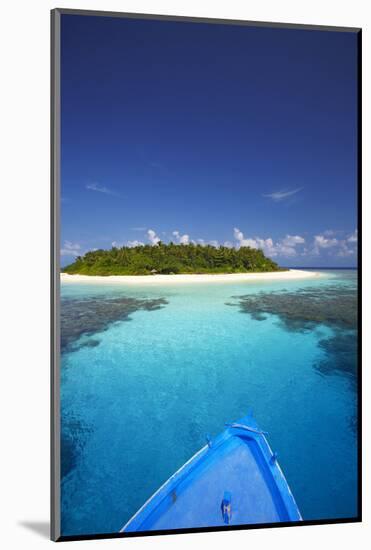 Boat Heading for Desert Island, Maldives, Indian Ocean, Asia-Sakis Papadopoulos-Mounted Photographic Print
