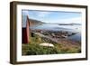 Boat House and Slip. Helgoy, Kvalsund, North Norway, Norway, Scandinavia, Europe-David Lomax-Framed Photographic Print