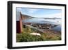 Boat House and Slip. Helgoy, Kvalsund, North Norway, Norway, Scandinavia, Europe-David Lomax-Framed Photographic Print