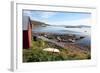 Boat House and Slip. Helgoy, Kvalsund, North Norway, Norway, Scandinavia, Europe-David Lomax-Framed Photographic Print