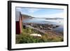 Boat House and Slip. Helgoy, Kvalsund, North Norway, Norway, Scandinavia, Europe-David Lomax-Framed Photographic Print