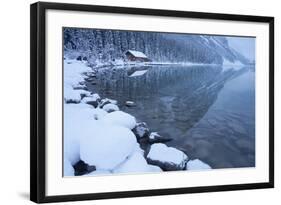 Boat House at Lake Louise, Banff National Park, Rocky Mountains, Alberta, Canada-Miles Ertman-Framed Photographic Print