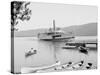 Boat House at Rogers Slide, Lake George, N.Y.-null-Stretched Canvas