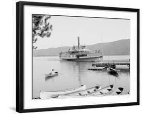 Boat House at Rogers Slide, Lake George, N.Y.-null-Framed Photo