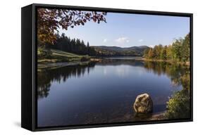 Boat house by a pond, near Bar Harbor, Mount Desert Island, near Arcadia Nat'l Park, Maine, USA-Jean Brooks-Framed Stretched Canvas