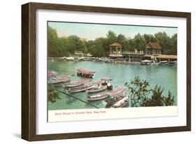 Boat House, Central Park, New York City-null-Framed Art Print