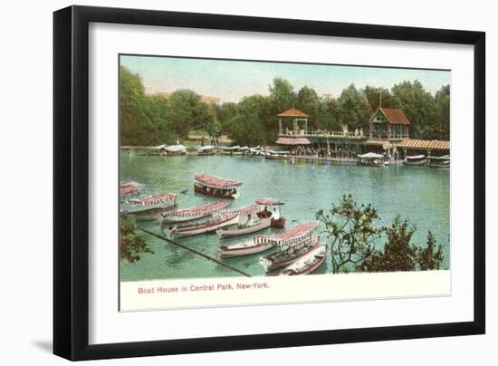 Boat House, Central Park, New York City-null-Framed Art Print
