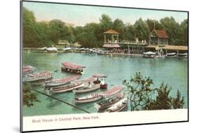 Boat House, Central Park, New York City-null-Mounted Art Print