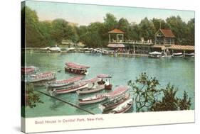 Boat House, Central Park, New York City-null-Stretched Canvas