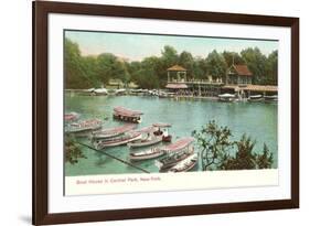 Boat House, Central Park, New York City-null-Framed Premium Giclee Print