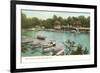 Boat House, Central Park, New York City-null-Framed Premium Giclee Print