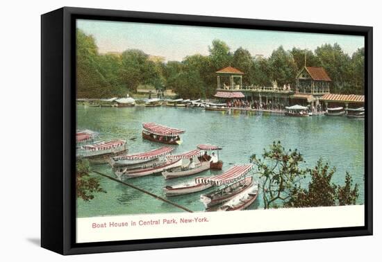 Boat House, Central Park, New York City-null-Framed Stretched Canvas