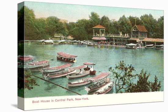 Boat House, Central Park, New York City-null-Stretched Canvas