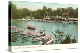 Boat House, Central Park, New York City-null-Stretched Canvas