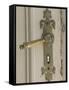 Boat House Door Lock at Norheimsund, Hardanger Fjord, Norway-Russell Young-Framed Stretched Canvas