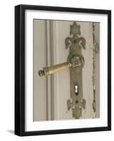 Boat House Door Lock at Norheimsund, Hardanger Fjord, Norway-Russell Young-Framed Photographic Print