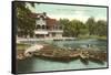 Boat House, Lincoln Park, Chicago, Illinois-null-Framed Stretched Canvas