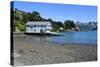 Boat House on the Beach of Akaroa, Banks Peninsula, Canterbury, South Island, New Zealand, Pacific-Michael Runkel-Stretched Canvas