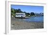 Boat House on the Beach of Akaroa, Banks Peninsula, Canterbury, South Island, New Zealand, Pacific-Michael Runkel-Framed Photographic Print