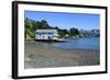Boat House on the Beach of Akaroa, Banks Peninsula, Canterbury, South Island, New Zealand, Pacific-Michael Runkel-Framed Photographic Print