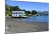 Boat House on the Beach of Akaroa, Banks Peninsula, Canterbury, South Island, New Zealand, Pacific-Michael Runkel-Mounted Photographic Print