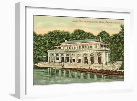 Boat House, Prospect Park, Brooklyn, New York-null-Framed Art Print