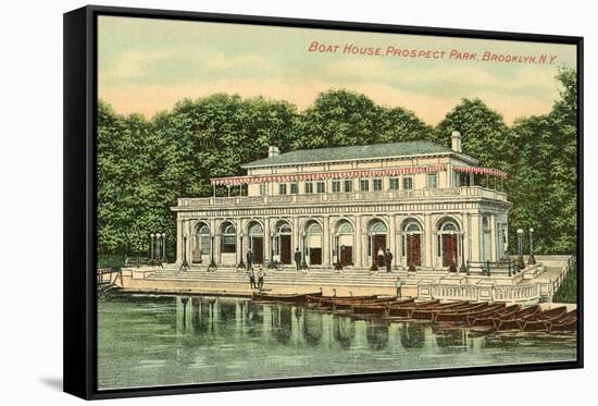 Boat House, Prospect Park, Brooklyn, New York-null-Framed Stretched Canvas