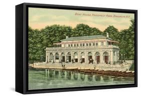 Boat House, Prospect Park, Brooklyn, New York-null-Framed Stretched Canvas