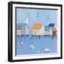 Boat House Row Dark Blue Sky-Phyllis Adams-Framed Art Print