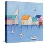 Boat House Row Dark Blue Sky-Phyllis Adams-Stretched Canvas