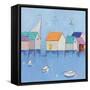 Boat House Row Dark Blue Sky-Phyllis Adams-Framed Stretched Canvas
