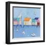 Boat House Row Dark Blue Sky-Phyllis Adams-Framed Art Print