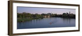 Boat in a River, Charles River, Boston and Cambridge, Massachusetts, USA-null-Framed Photographic Print