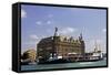Boat in Front of Haydarpasa Terminus Railway Station, Istanbul, Turkey, Europe, Eurasia-Simon Montgomery-Framed Stretched Canvas