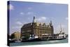 Boat in Front of Haydarpasa Terminus Railway Station, Istanbul, Turkey, Europe, Eurasia-Simon Montgomery-Stretched Canvas