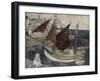 Boat in Harbour, Brittany-Christopher Wood-Framed Giclee Print