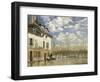 Boat In The Flood-Alfred Sisley-Framed Premium Giclee Print