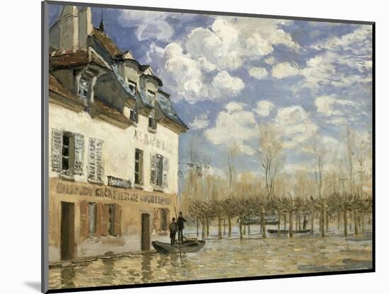 Boat In The Flood-Alfred Sisley-Mounted Premium Giclee Print