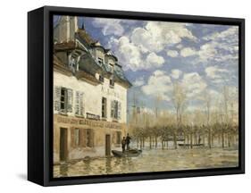 Boat In The Flood-Alfred Sisley-Framed Stretched Canvas