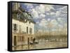 Boat In The Flood-Alfred Sisley-Framed Stretched Canvas