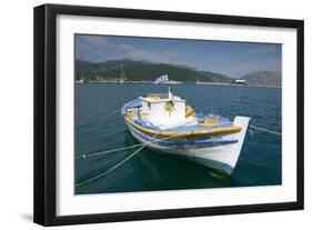 Boat in the Harbour of Sami, Kefalonia, Greece-Peter Thompson-Framed Photographic Print