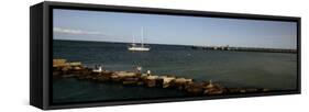 Boat in the Sea, Martha's Vineyard, Dukes County, Massachusetts, USA-null-Framed Stretched Canvas